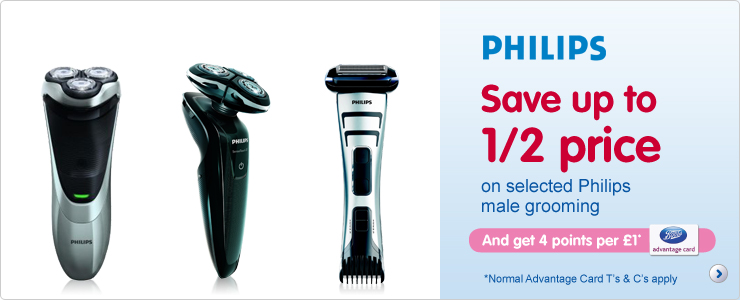 Save up to half price on Philips male grooming